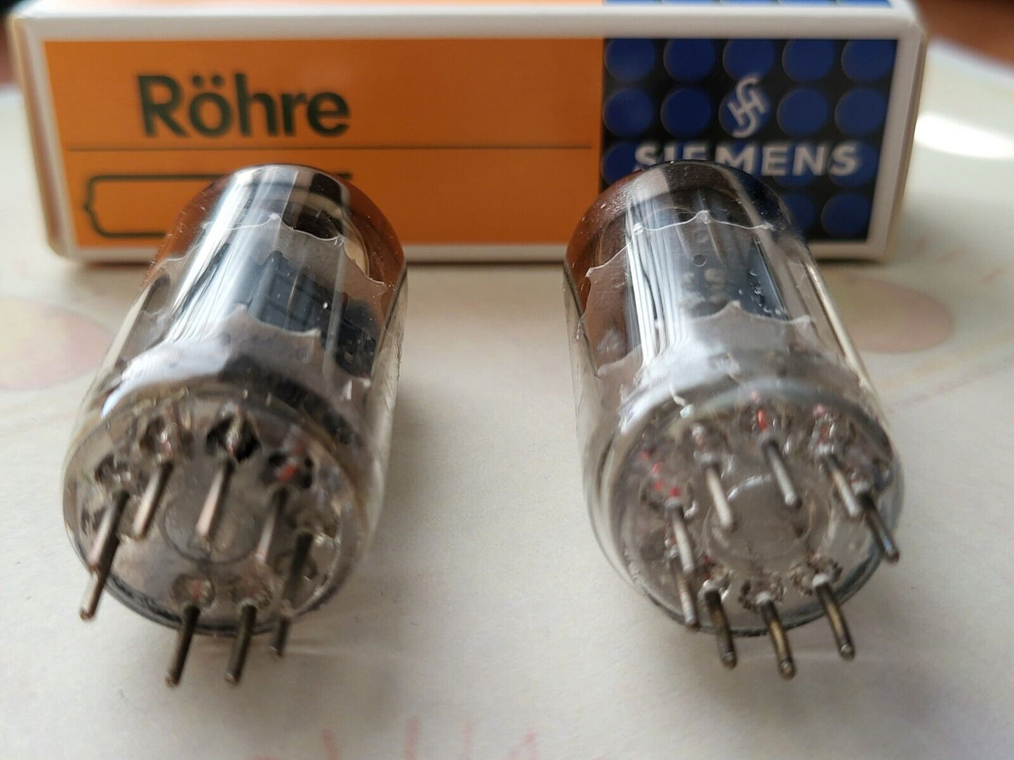 Siemens ECC83 12AX7 Matched Pair - München 1962 - Valvo-Beschriftung - Gleicher Code - NOS 