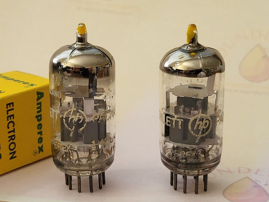 Amperex 6DJ8 ECC88 passendes Paar gelbe Spitze - HP Select - Holland 1961 GA0 - NOS 