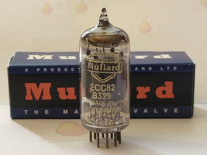 Mullard B329 ECC82 12AU7 Long Plates Wrinkled Glass - Mitcham 1958 K61 - Strong