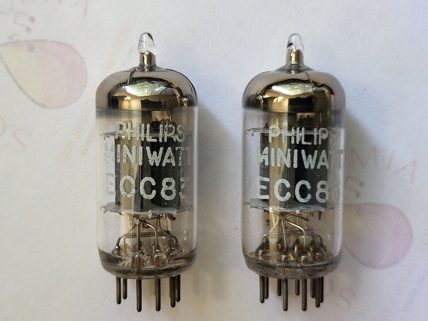 Philips Miniwatt 12AX7 ECC83 Tubes Matched Pair - Holland 1959 I61 - Near NOS