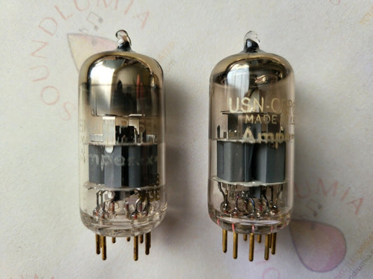 Amperex 6922 USN-CEP Röhren O-getter Matched Pair - 1963 USA Weißer Aufdruck - NOS 
