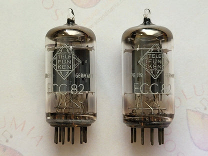 Telefunken ECC82 Long Smooth Plates Matched Pair - Berlin 1961 - Same code - NOS