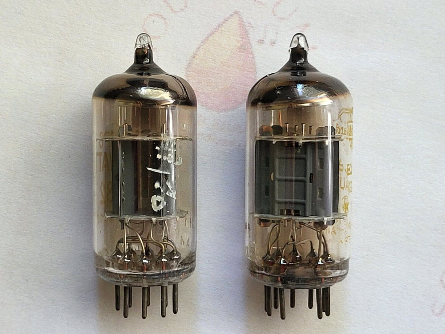 Mullard 12AU7 ECC82 Matched Pair - Philips/Yellow Print - Blackburn 1962/63 Gf1