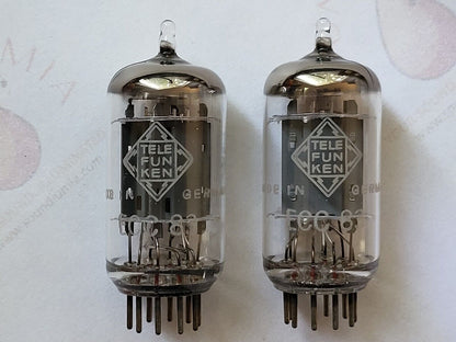 Telefunken ECC83 Long Smooth Plates Matched Pair - Berlin 1964 - Same code - NOS