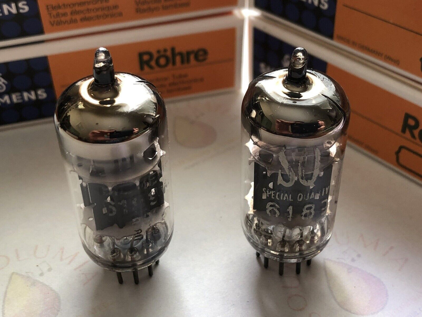 Siemens 6189 12AU7 ECC82 Preamp Tubes Matched Pair  - Munich 1968/69 - Near NOS