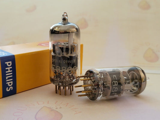 Philips Miniwatt SQ E88CC = 6922 Vorverstärkerröhren, passendes Paar – Holland 1966 – NOS