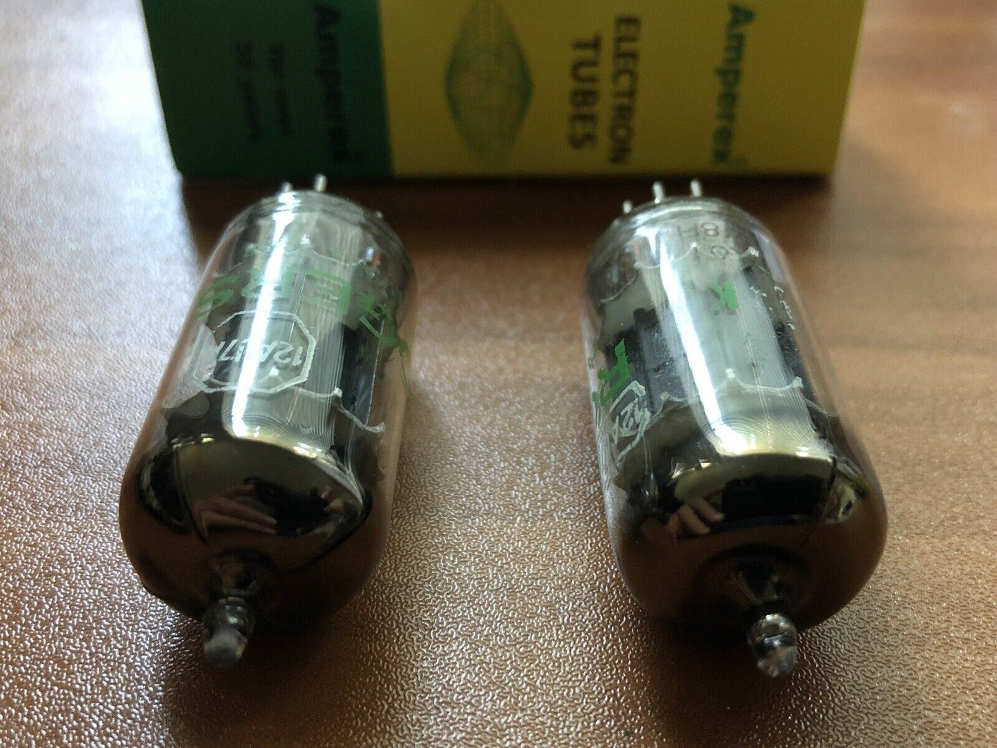 Amperex 12AU7A Tubes Long Plate Foil D-getter - Rogers Label - Holland 1958