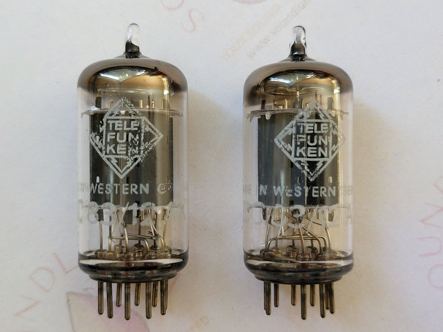 Telefunken ECC83 12AX7 Smooth Plates Matched Pair - Berlin 1964 - Same code -NOS