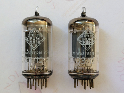 Telefunken ECC83 12AX7 Smooth Plates Matched Pair - Berlin 1964 - Same code -NOS