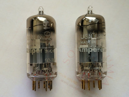 Amperex USN 6922 = E88CC D-getter Matched Pair - USA 1960 7L4 - Same code - NOS
